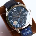 JH Factory AAA Replica Cartier Drive De Watches Blue Dial 40mm